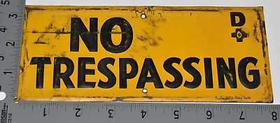 Vintage No Trespassing D+ J C Gury Co LA Embossed Tin Advertising Metal Sign • $54.95