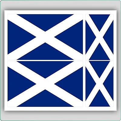 4 X SCOTTISH / SCOTLAND FLAG VINYL CAR VAN IPAD LAPTOP STICKER • £1.79