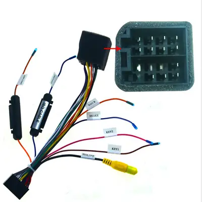 Car Stereo DVD Android ISO Wiring Harness Connector W/Rear View Camera Adapter • $18.31