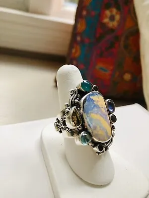 Echo Of The Dreamer-Mars And ValentineOpal Gemstone￼￼Ring • $565