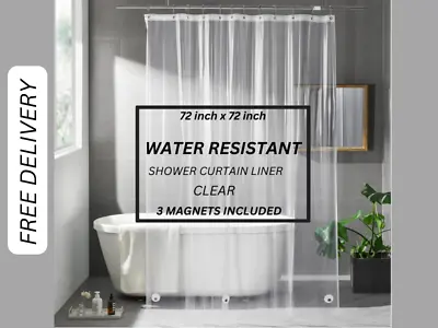 Shower Curtain Liner Clear Heavy Duty Waterproof  Peva Curtain Liner 72 X72  • $9.02