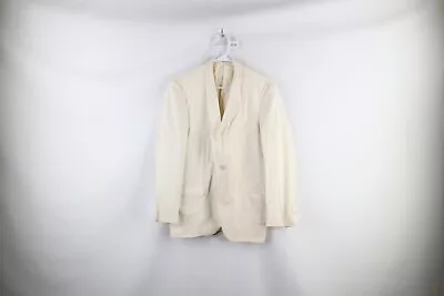 Vtg 50s Rockabilly Mens 36R Distressed Wool Tuxedo Prom Suit Jacket White USA • $84.96