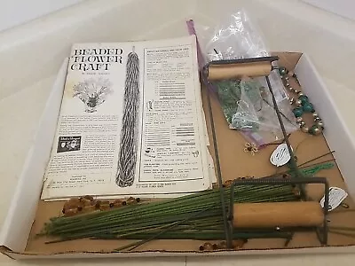 Vintage Lot Of Micro Glass Seed Beads Vintage Book Crafting Jewelry Flowers  • $10