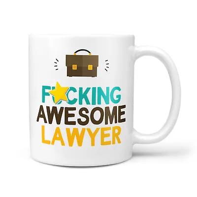 Funny Gift For Lawyer - Fu*king Awesome Lawyer Mug Birthday Christmas • £9.95