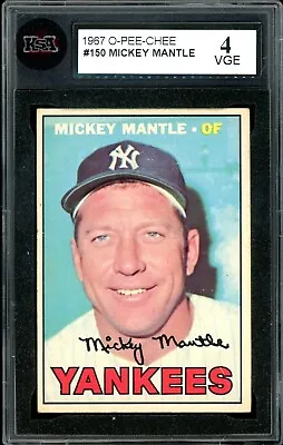 1967 TOPPS OPC O PEE CHEE #150 Mickey Mantle HOF KSA 4 VG-EX N Y Yankees • $637.49