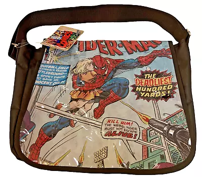 Spiderman Messenger Bag 16  X 13  Black Marvel Comics Polyester Super Hero NEW • $29.99