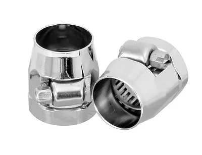 Clamps Fuel Vacuum Line Fittings Worm Gear Chrome 2 EA For 3/8  I.D. Hose 2268  • $13.28