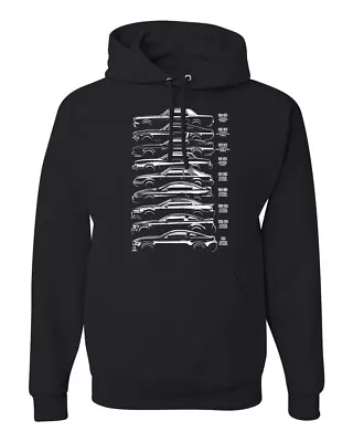 Outline Mustang Evolution Car Hoodie Racing Shirt Tuner Street Wear Apparel • $38.99