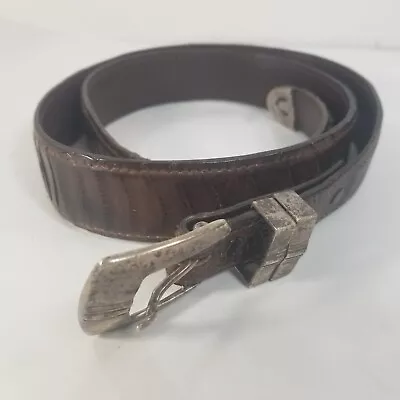Maida's Belt Greg Jensen Sterling Silver Buckle Ostrich Leather Belt Sz 38 • $299.99