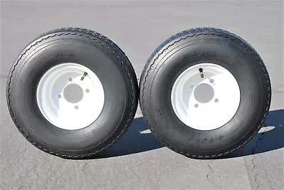 Antego 2-Pack Trailer Tire On Rim 570-8 5.70-8 Load C 4 Lug White Wheel • $114.99