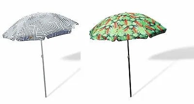 Outdoor Beach Umbrella Tropical 1.8m Sun Shade  Carry Bag Tilt Pool Adjustable • $59.85