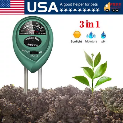 3 In 1 Digital PH Tester Sunlight Soil Moisture Meter Detector Plant Garden US • $7.79