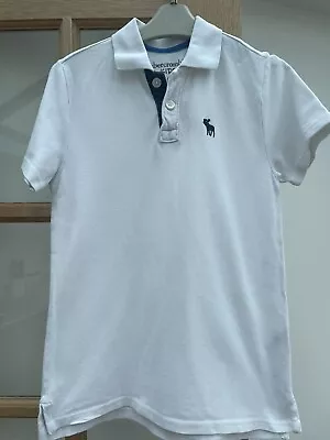 Abercrombie Boys White Polo Shirt - Aged 9-10 Years • £2.99