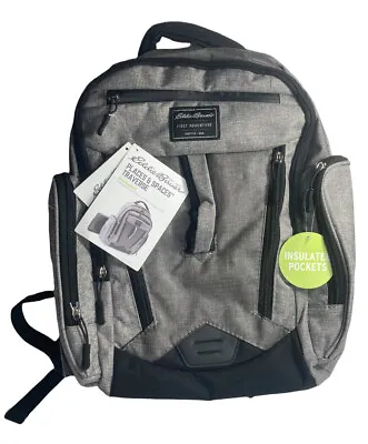 Eddie Bauer First Adventure Baby Backpack 11 Pocket Loops Diaper Bag Insulate EC • $25.89