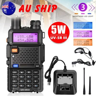 $44.45 • Buy Upgraded Walkie Talkie UV-5R III 2 Way Dual Band Radio UHF/VHF Earpiece Handheld