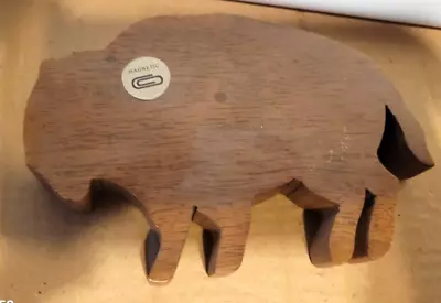 Wooden Buffalo Magnetic Paper Clip Holder Desk Decor - U • $25