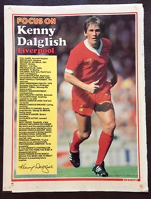 Kenny Dalglish A4 Size Poster- Focus From Shoot Magazine 1970's -  Liverpool VGC • £3.99