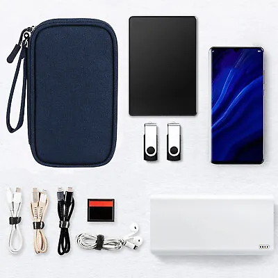 Travel Storage Bag USB Charger Cable Electronics Gadget Scratch-resistant New UK • £6.98