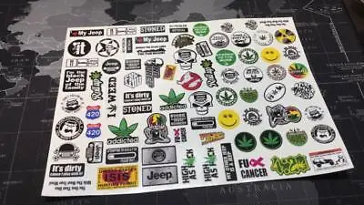 1/24 1/18 Scale RC Stickers Decals - TRX4M SCX24 Jeep Weed 420 Crawler • $7.95