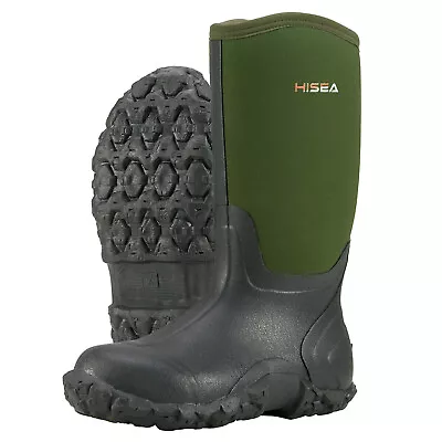 HISEA Men Rain Boots Waterproof Comfort Work Wellies Mud Gardening Farming Chore • $57.99