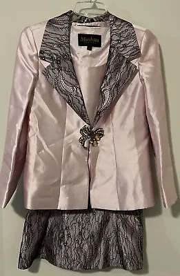 Moshita Couture Womens Size 12 Pink 3 Piece Skirt Suit W/ Blazer & Tank! M1053 • $99.99