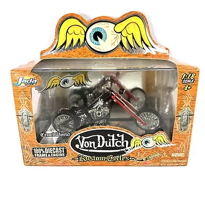 Vintage Von Dutch Kustom Cycles CRUEL WORLD  DIE-CAST Black & Red 1:18 Scale • $14.99