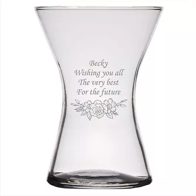 Personalised Glass Vase Engraved Birthday Gifts 50th 60th 65th 70th 75th 80th • £22.99