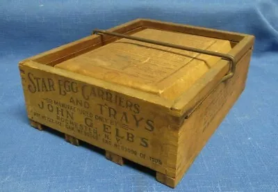 Antique 1908 Star Egg Carrier And Trays John G. Elbs Wooden • $199