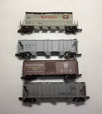 4 N Scale Trains Burlington Cylindrical Hopper B&O/ Wabash Hopper & Don’t Stand • $29.95