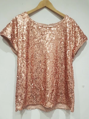 £12 • Buy NEXT, Sequin Top, Color: Peach, Size: UK-16, BNWT/F&P