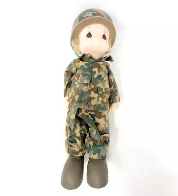 Vintage 1985 Precious Moments I'm In The Lord's Army Boy Doll Military Christian • $15.80