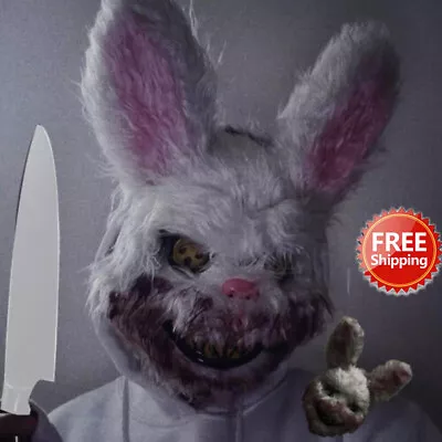 Bunny Rabbit Bloody Creepy Scary Mask Halloween Horror Killer Fancy Dress Scary • £7.89