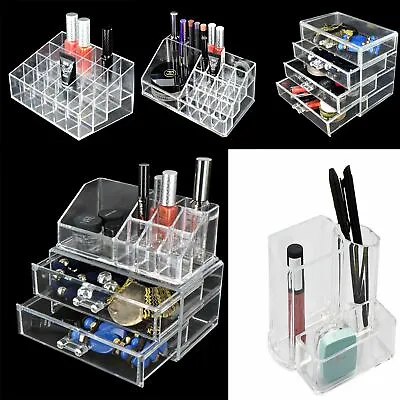 Cosmetic Organizer Acrylic Makeup Drawer Holder Jewellery Case Box Clear Vanity • £8.99