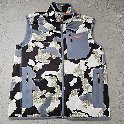 Schnee’s Bozeman Montana Vest Mens Size Medium Grey Camo Full Zip Fleece Lined • $69.89