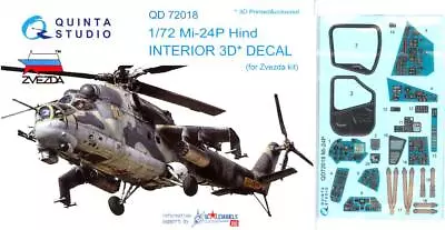 Quinta Studios 1/72 MIL Mi-24P HIND DECAL COLORED INTERIOR SET Zvezda • $11.99