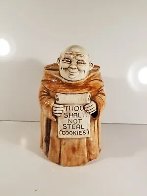 Treasure Craft Monk Cookie Jar Thou Shalt Not Steal Cookies Vintage • $19.99