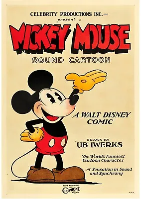Home Wall Art Print - Vintage Movie Film Poster - MICKEY MOUSE - A4A3A2A1 • £5.99