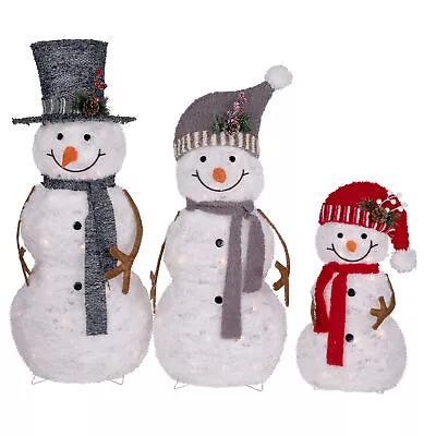 Northlight Set Of 3 Lighted Snowman Family Outdoor Christmas Decoration 39.5  • $191.49