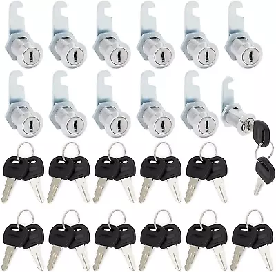 12 Pack Cabinet Cam Lock With Key 1-1/8 Cylinder Lock Tool Box (30Mm) New • $26.49