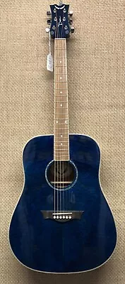 Dean AXS Dreadnought Quilt Acoustic Guitar Transparent Blue Ash Body Hi Gloss • $169.99