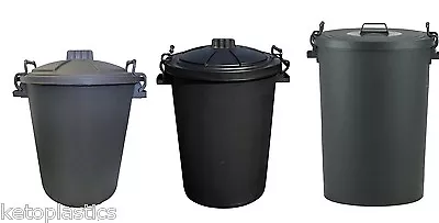 110l 85l 50l 110 Litre 85 Litre 50 Litre Black Dustbin Refuse Rubbish Garden • £11.99