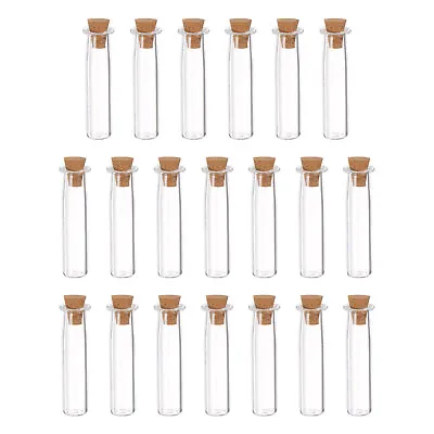 20pcs Mini Glass Bottles With Cork Long Bottle Shape Wishing Bottle • $12.01