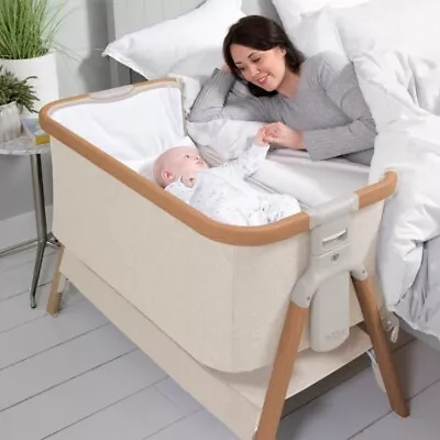 Genuine NEW Tutti Bambini CoZee Bedside Crib Walnut Beige Next To Me Co-sleeping • £155