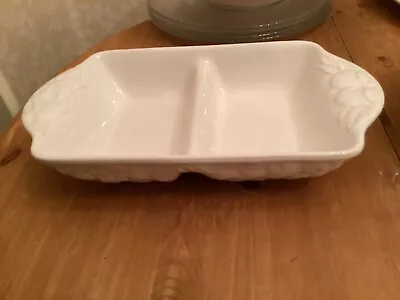 Marks & Spencer White Embossed Fruit Divided Serving Dish - Unused • £18