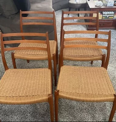 VTG 4 Niels Moller Danish Teak Chairs • $2300