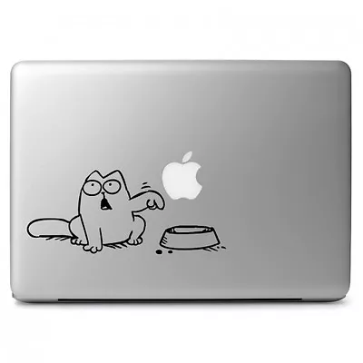 Hungry Cat Bowl For Macbook Air Pro Laptop Car Window Bumper Vinyl Decal Sticker • $11.98