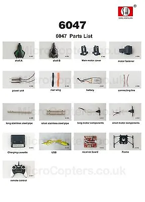 SH 6047 Scorpion S-Max 6 Axis Gyro Hexacopter Complete Range Of Spares Parts UK • $8.21