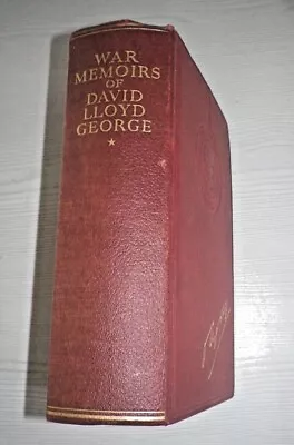 War Memoirs Of David Lloyd George Volume I  Odhams Press Military WW1 1938 • £5.99