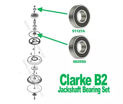 Clarke B2 B-2 Jackshaft Bearing Set 51127A & 902550 • $19.95