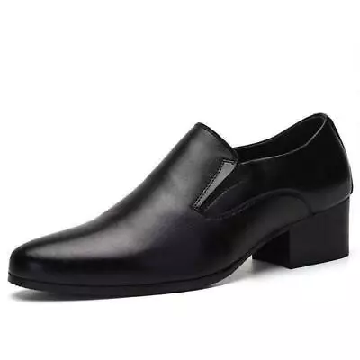 Men's Business Dress British Formal Pump Pointed Toe Height Increase Heel Shoes • $54.40